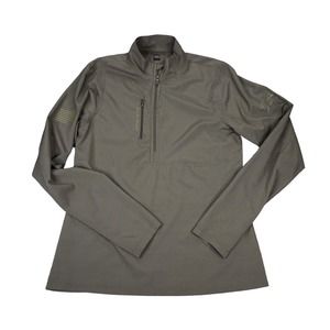 Grunt Style Pullover Mens XXL 2XL Brown Patriotic Quarter Zip Wind Breaker